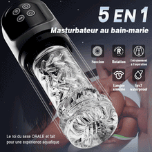 Charger l&#39;image dans la galerie, 7 Suceur SPA double température Agrandisseur d&#39;os 7 Massage rotatif à 360° Masturbateur