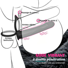 Charger l&#39;image dans la galerie, Gode anal à sangle pour couple avec anneau pénien vibrant