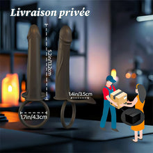 Charger l&#39;image dans la galerie, Gode anal à sangle pour couple avec anneau pénien vibrant