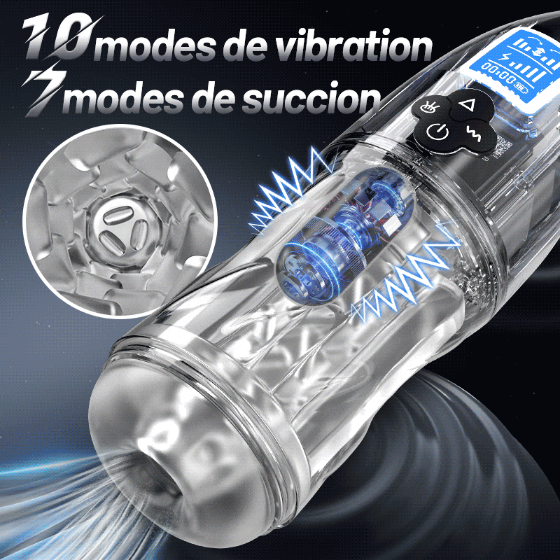 Rogen - Transparence totale Vibration & Succion de Sensation fellation & voix Masturbateur