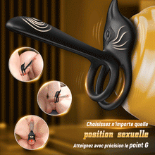 Charger l'image dans la galerie, Vibrateur à anneau pénien 3 en 1, stimulateur de point G et clitoris à 10 vibrations, vibrateur pour couple en érection