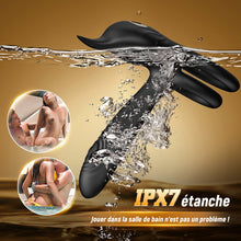 Charger l'image dans la galerie, Vibrateur à anneau pénien 3 en 1, stimulateur de point G et clitoris à 10 vibrations, vibrateur pour couple en érection