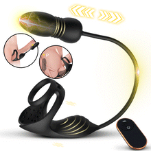 Charger l&#39;image dans la galerie, Masseur prostatique avec 9 niveaux de choc et de vibration, stimulateur testiculaire et an