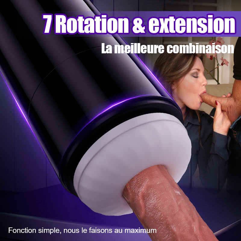 Lightspeed-7 types d'extension et 7 types de rotation Support à ventouse Masturbateur 4 en 1 pour homme