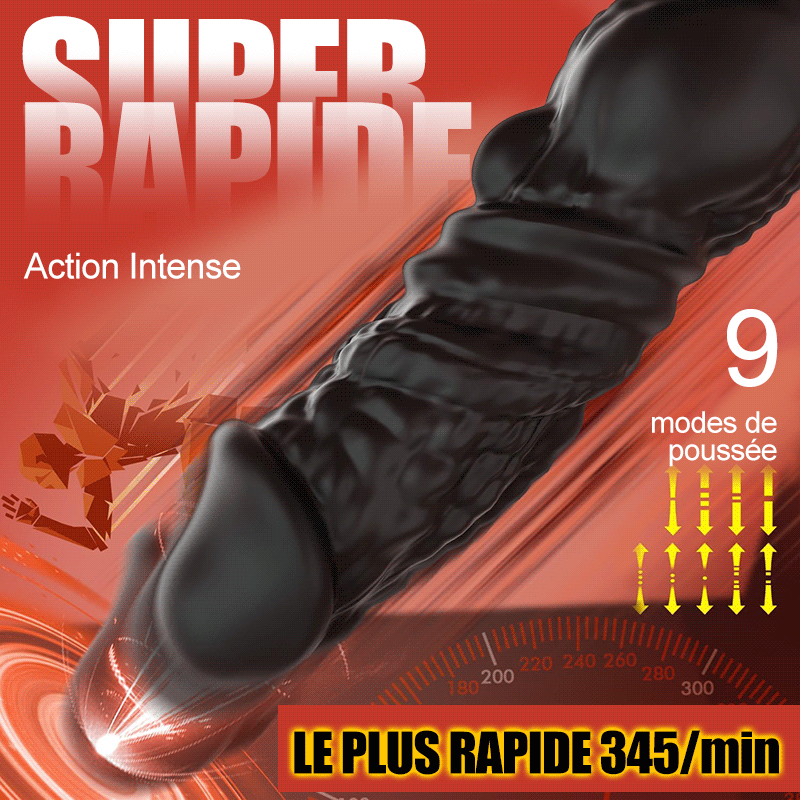 Masseur de prostate 6 en 1 à poussée rapide avec télécommande et application