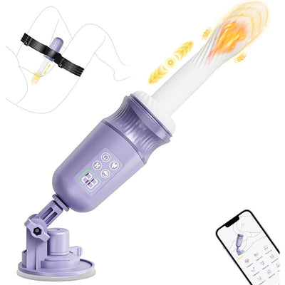 Machine sexuelle à coups et chauffage contrôlée par application pour stimulation du point G ou anale avec sangles pour j