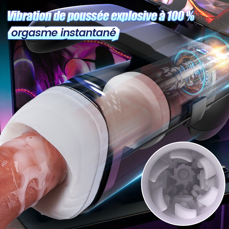 Turbo - 10 Modes Stroker à Poussées Explosives – Design Gamepad Immersif avec Support Téléphone