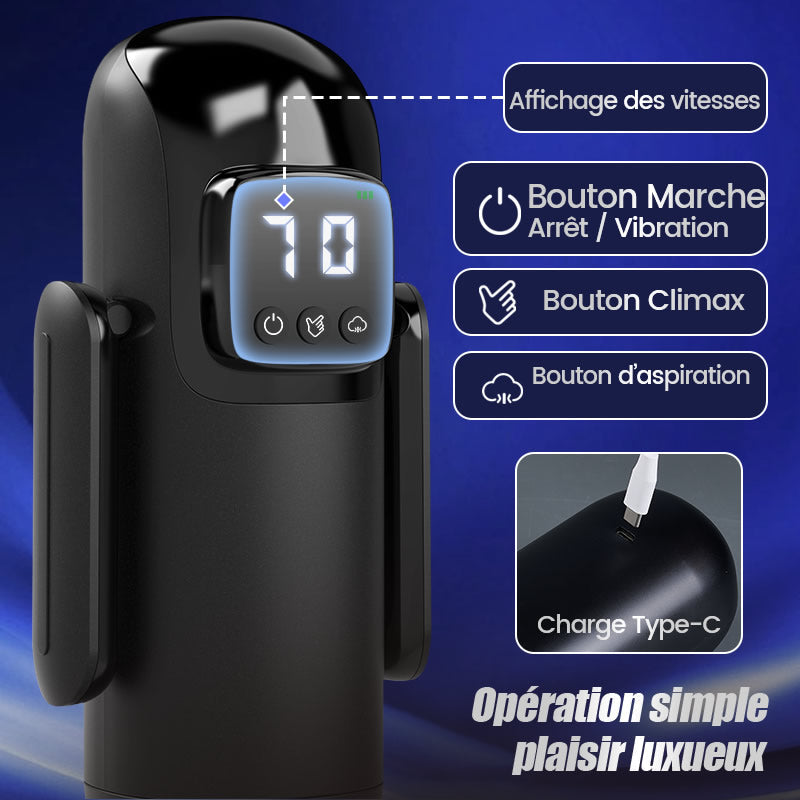 Phantom - 7 Aspirations 7 Vibrations Poignées Doubles Texture de Canal à Grands Granules M