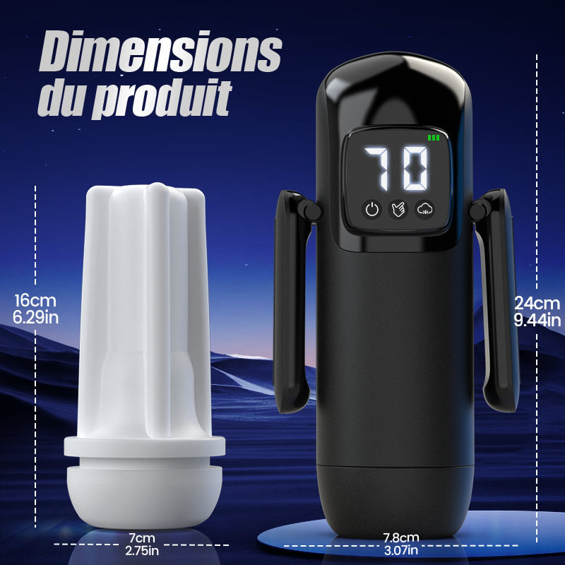 Phantom - 7 Aspirations 7 Vibrations Poignées Doubles Texture de Canal à Grands Granules M