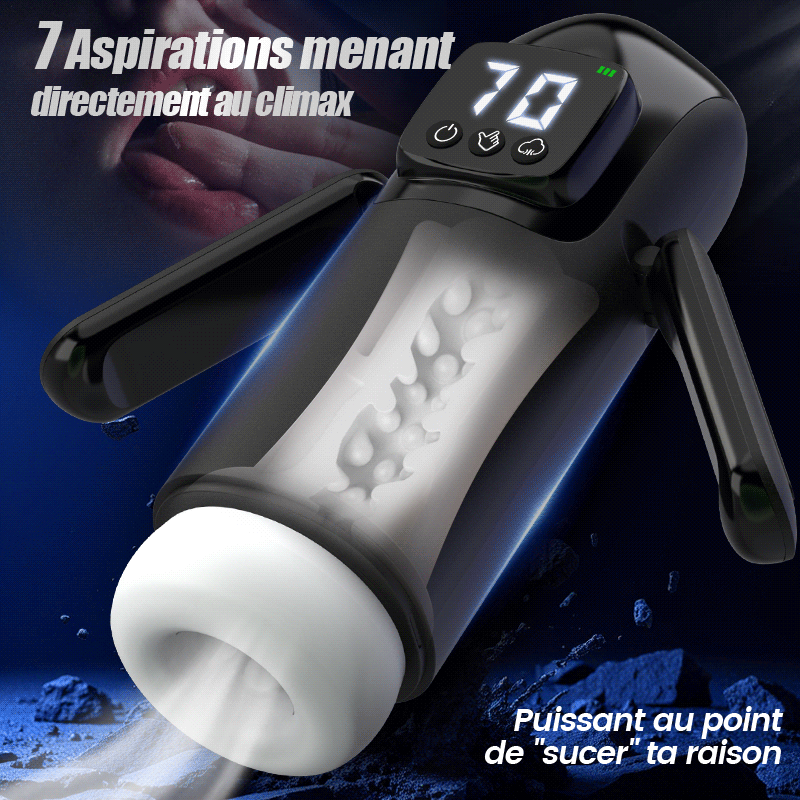 Phantom - 7 Aspirations 7 Vibrations Poignées Doubles Texture de Canal à Grands Granules M