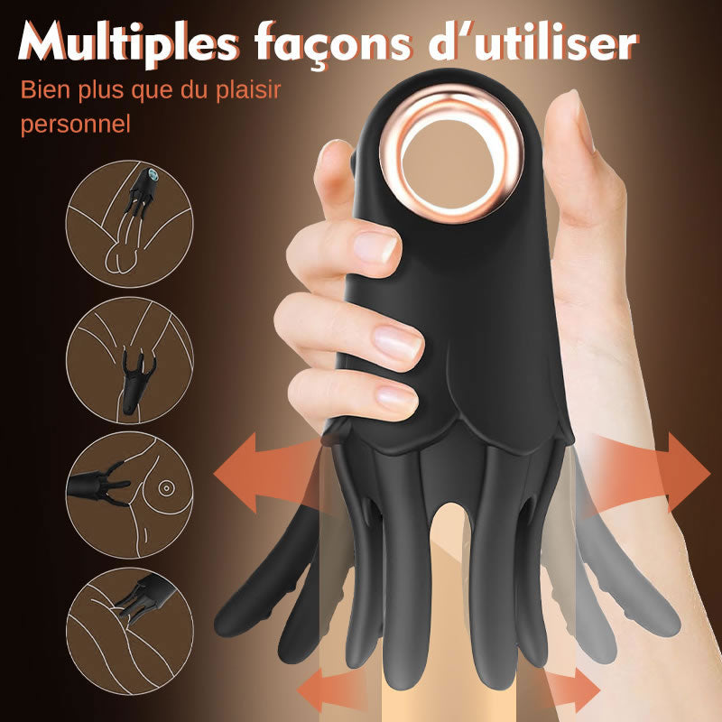 EnduroOcto – Vibromasseur pénien avec 7 modes de vibration, masturbateur et appareil d’entraînement pour hommes