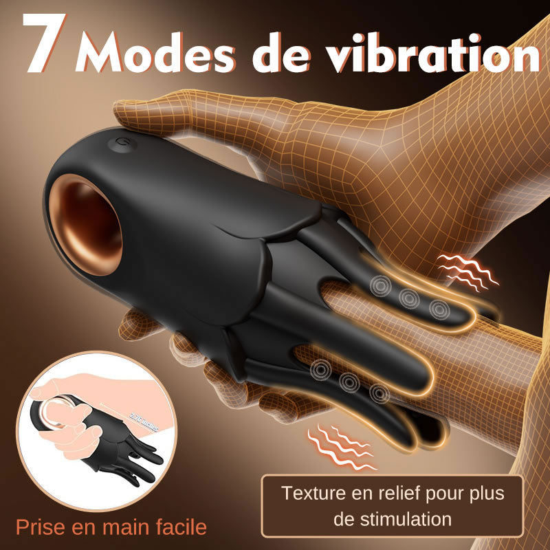 EnduroOcto – Vibromasseur pénien avec 7 modes de vibration, masturbateur et appareil d’entraînement pour hommes