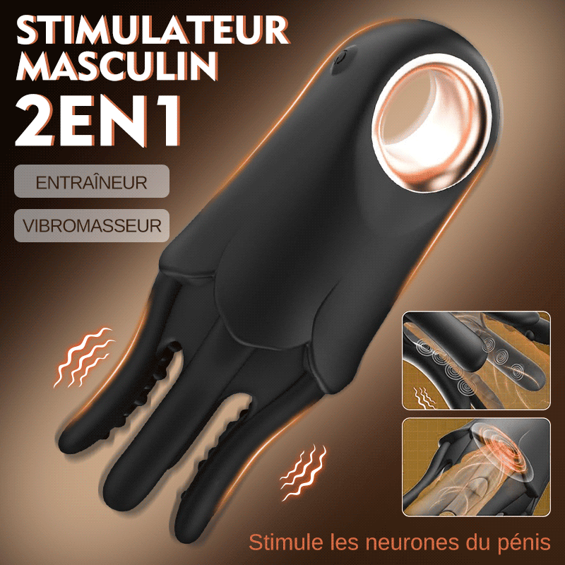 EnduroOcto – Vibromasseur pénien avec 7 modes de vibration, masturbateur et appareil d’entraînement pour hommes