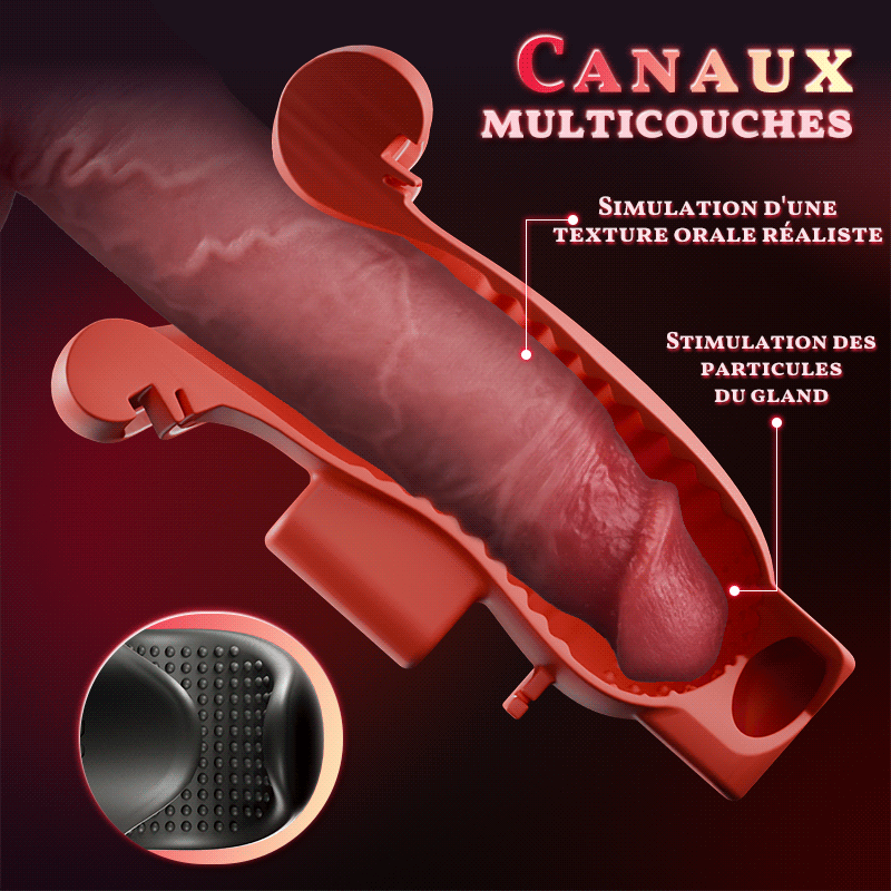 Envoûtement - 9 Vibrations 4 Aspirations Suction par Clampsement Simulateur Oral pour Hommes
