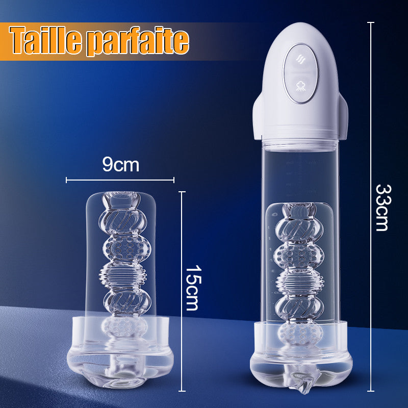 Launcher – Appareil de vibration et de suction avec tube interne transparent pour l’agrandissement et la revitalisation