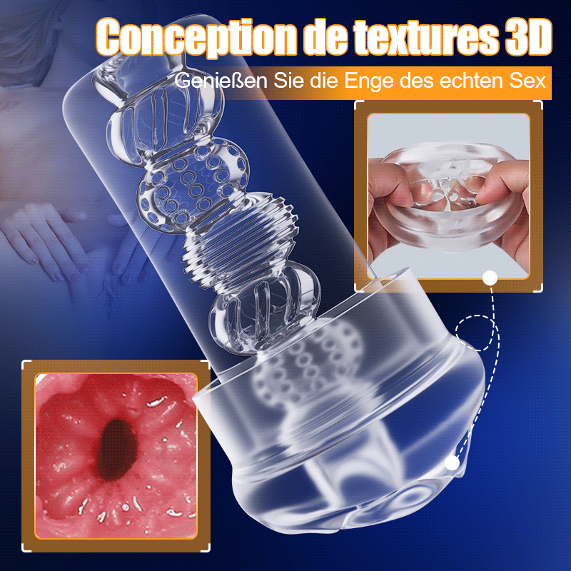 Launcher – Appareil de vibration et de suction avec tube interne transparent pour l’agrandissement et la revitalisation