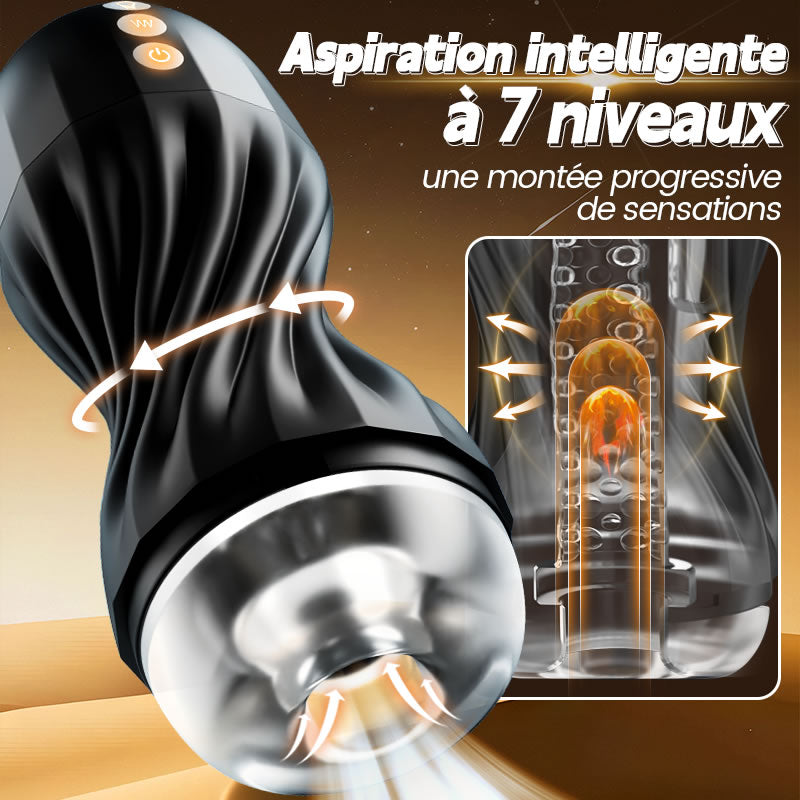 Gasvortex - Modes de succion et de vibration à 7 fréquences, coque rotative et torsadable, masturbateur masculin