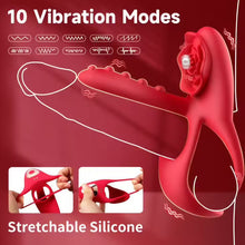 Charger l&#39;image dans la galerie, 3 en1 Anneau à pénis Jouet sexuel extrême pour couple Vibrateur pour pénis avec 10 modes de vibration pour femme Stimulateur clitoridien Cockring Jouet sexuel pour homme Erection prolongée Massage périnéal Anneaux à pénis
