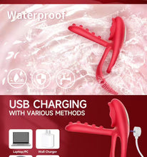 Charger l&#39;image dans la galerie, 3 en1 Anneau à pénis Jouet sexuel extrême pour couple Vibrateur pour pénis avec 10 modes de vibration pour femme Stimulateur clitoridien Cockring Jouet sexuel pour homme Erection prolongée Massage périnéal Anneaux à pénis