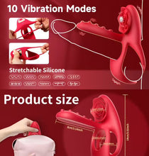 Charger l&#39;image dans la galerie, 3 en1 Anneau à pénis Jouet sexuel extrême pour couple Vibrateur pour pénis avec 10 modes de vibration pour femme Stimulateur clitoridien Cockring Jouet sexuel pour homme Erection prolongée Massage périnéal Anneaux à pénis