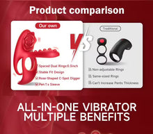Charger l&#39;image dans la galerie, 3 en1 Anneau à pénis Jouet sexuel extrême pour couple Vibrateur pour pénis avec 10 modes de vibration pour femme Stimulateur clitoridien Cockring Jouet sexuel pour homme Erection prolongée Massage périnéal Anneaux à pénis