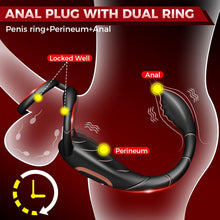 Charger l'image dans la galerie, 3 in 1 Dual Motors Cock Ring Prostate Massager Anal Vibrator with 9 Modes