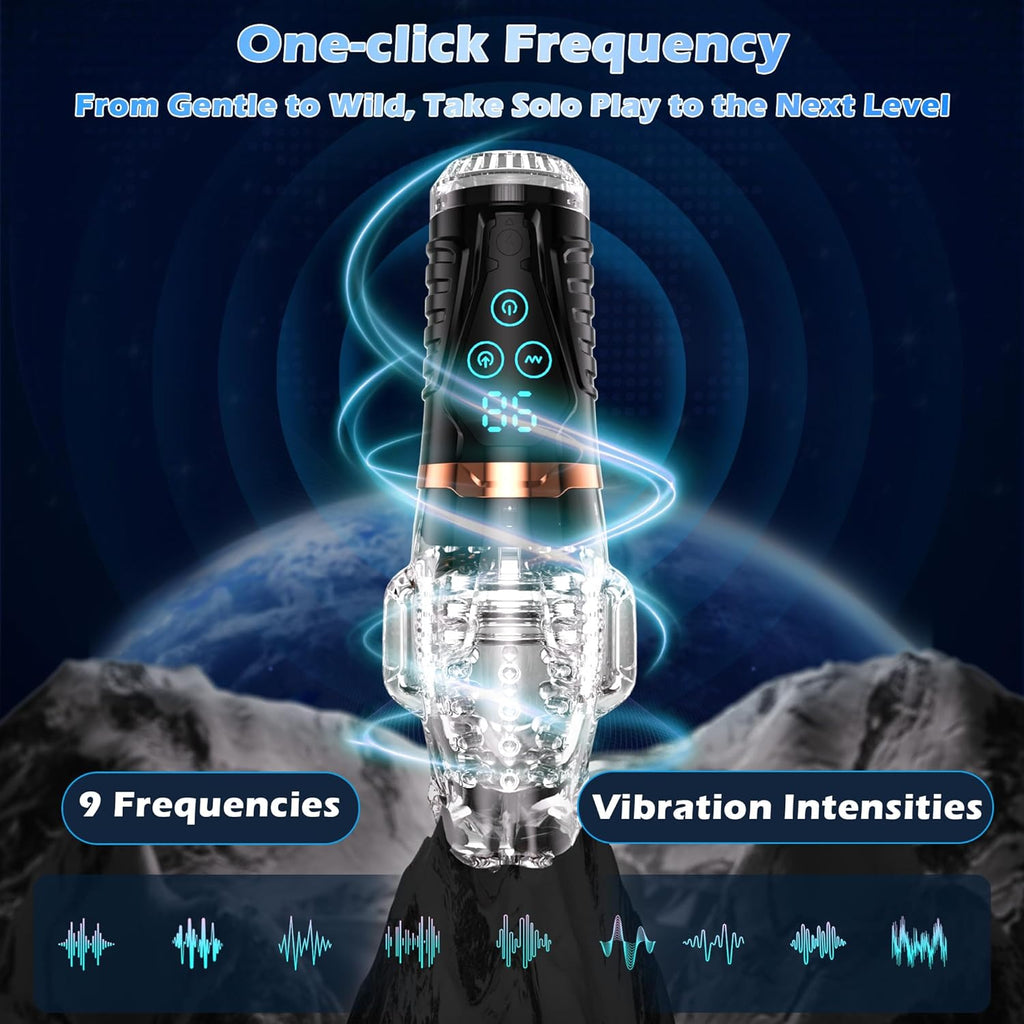 Automatic Masturbator Penis Trainer Vibrator Stroker with 10 Powerful Vibrating Modes