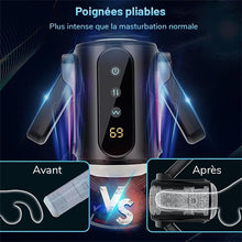 Charger l&#39;image dans la galerie, Masturbateur automatique pour hommes avec deux poignées et des vibrations de stretch avec 9 fréquences