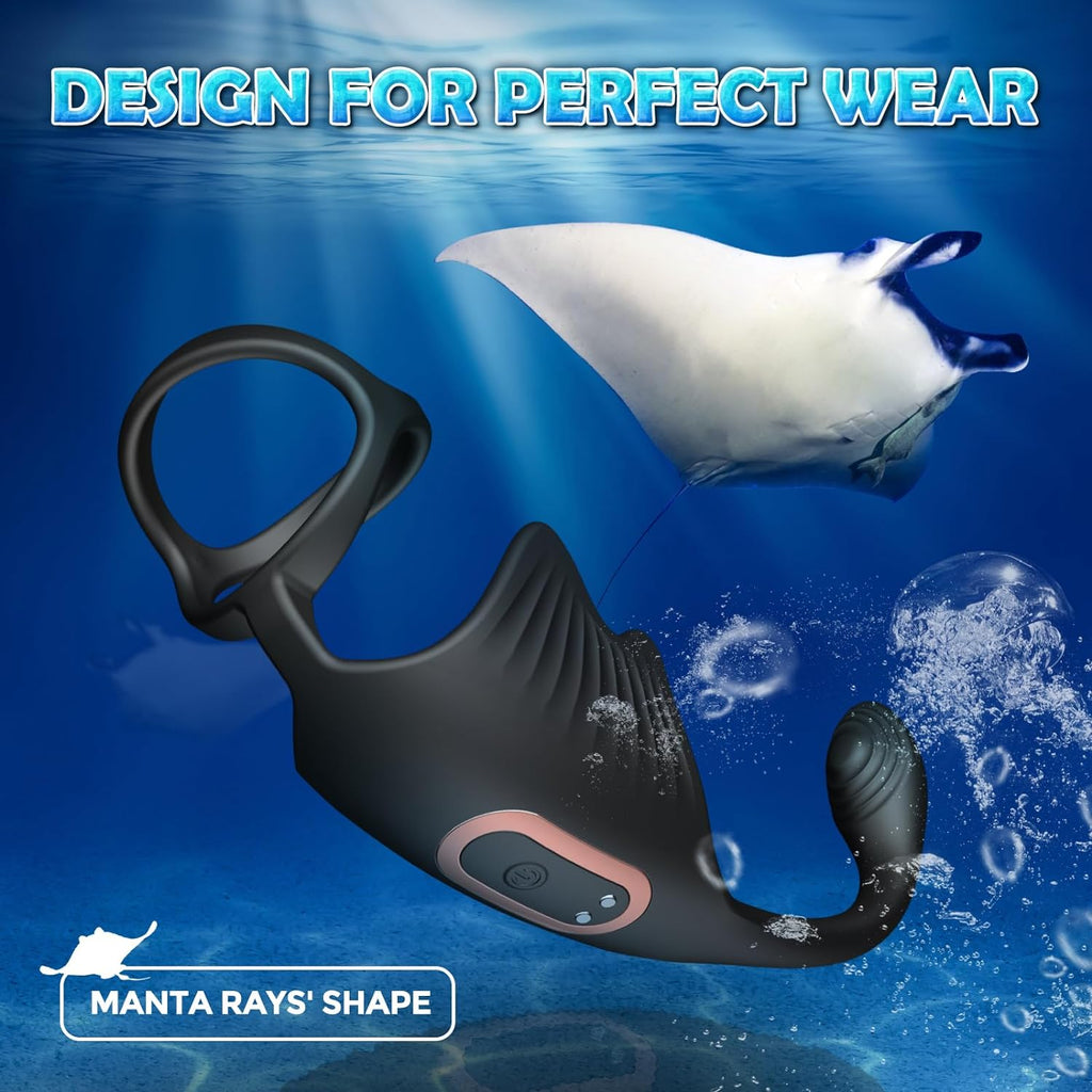 Anneau pénien masseur de prostate 3 en 1 avec 10 modes de vibration