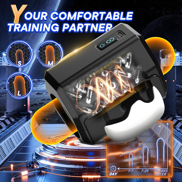 Masturbateur automatique mains libres à affichage LED avec 7 modes de rotation et de poussée