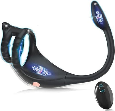 Sex Toys Plug Anal 3 EN 1 Anals Vibromasseurs Masseurs Télécommande à Anneau de Prostate Vibrant, gode Vibrateur Vîbrant 9 modes Plug Sex Toy, Cockringe Homme Sextoy Vibromasseur vibrant Pour Couple
