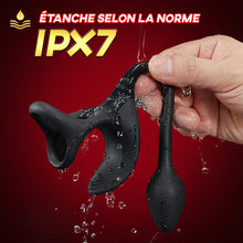 Charger l&#39;image dans la galerie, Plug anal Stimulateur vibrant à balle avec cockring
