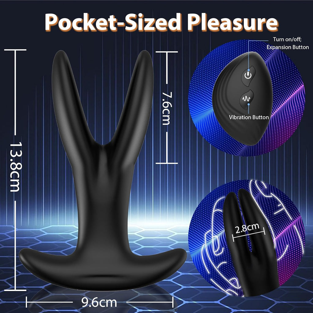 Vibrateur d'extension de plug anal, masseur de prostate avec 9 vibrations et 8 extensions