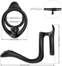 Charger l&#39;image dans la galerie, Double Penetration Pour Couple anale Anneau Pénis Homme,Anneau Homme Silicone Anneau pennis Homme réglable Doux sextoyse pour Hommes