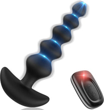 Charger l&#39;image dans la galerie, Vibromasseur anal pour débutants, Avec 16 modes de vibration et 5 perles anales de tailles et télécommande, jouets sexuels pour couples femmes hommes plug anal masseur stimulant