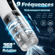 Charger l&#39;image dans la galerie, 【Nouveau】9 Aspirer&amp;Pousser&amp;Tourner LCD Masturbateur Cup avec fonction vocale