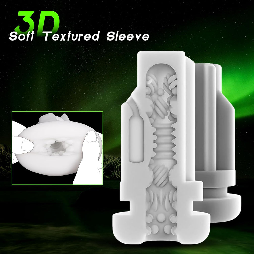 Masturbateur automatique 104 ℉ avec succion, poussée, vibration et chauffage