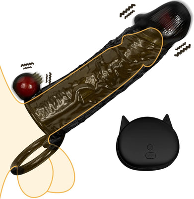 Gaines Pour Pénis, Extenseur De Pénis avec Vibreur Pénis Anneau, Jouets Sexuels Manchon Pénis avec télécommande pour Améliorer l'érection et retarder l'éjaculation, Sex toys pour Homme