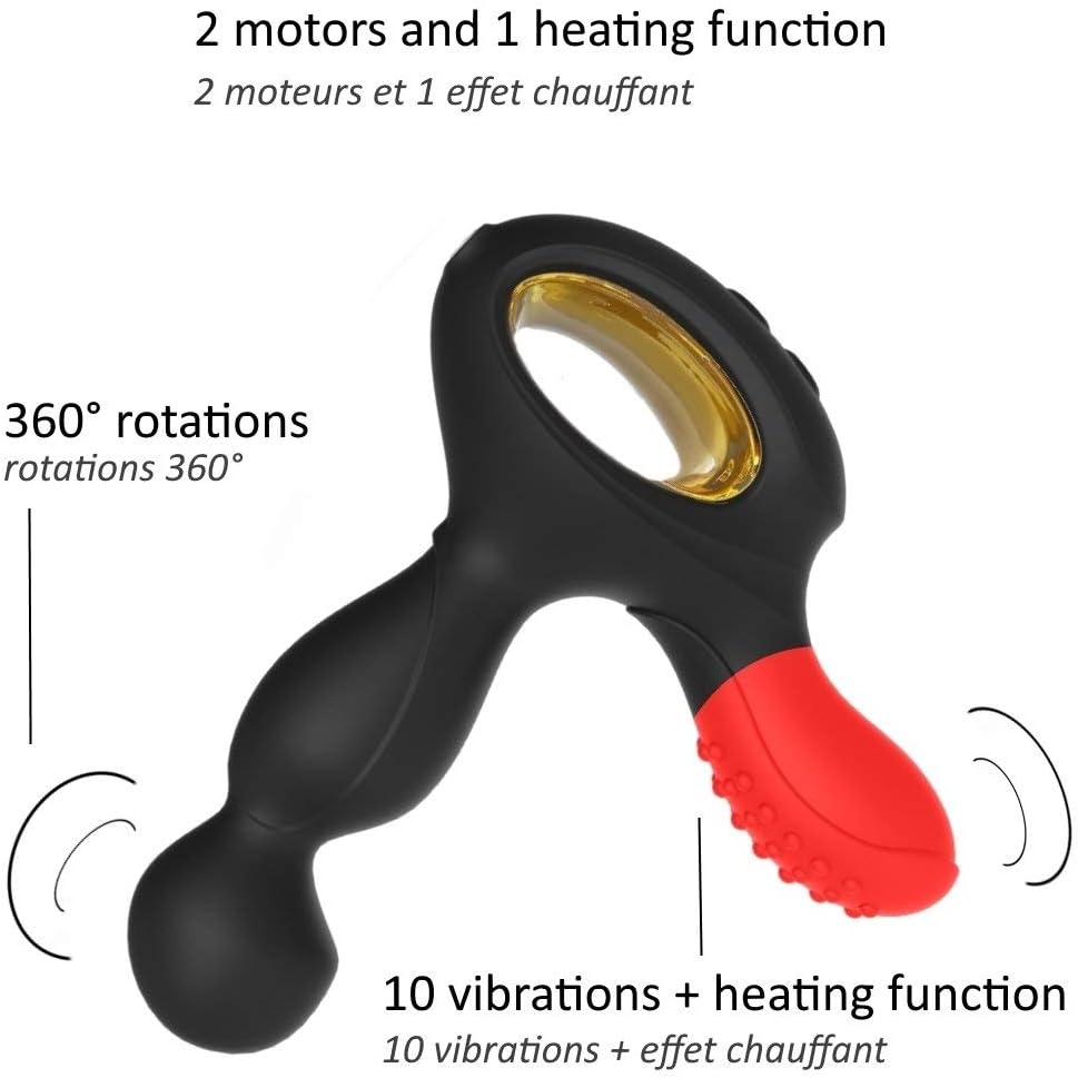 Masseur Prostatique télécommandé Vibrant pour Homme - Vibromasseur sex toýs Masculin Stimulateur de Prostate, Point P, Plaisir Anal, Périnée: Silicone, Waterproof, Rechargeable