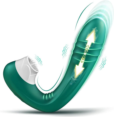 Vibromasseur en Silicone Point G pour Femme,Clitoris Vibrator avec 10 Modes de Poussée et de Léchage,Étanche Jouets Sexuels Rechargeables avec Stimulation Anale pour Couple, Adultes