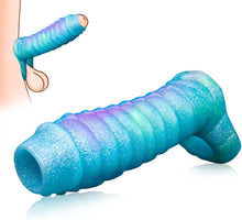 Charger l'image dans la galerie, Gaines pour Pénis Monstre, Manchon Penis Ouvert avec Anneau Testiculaire, Agrandisseur de Pénis Réutilisable, Retardateur Éjaculation, Sex Toýs Homme pour Couple Plaisir