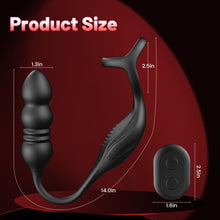 Charger l&#39;image dans la galerie, Vibromasseur pour Homme Sex Toys, Plug Anal Vibrant Sex toýs Homme Masseurs de Prostate Sextoy Homme Sex avec Anneau Pénienn, Sex Toys Anals Gode Vibro-masseur 9 Mode Télescopique &amp; Vibrations