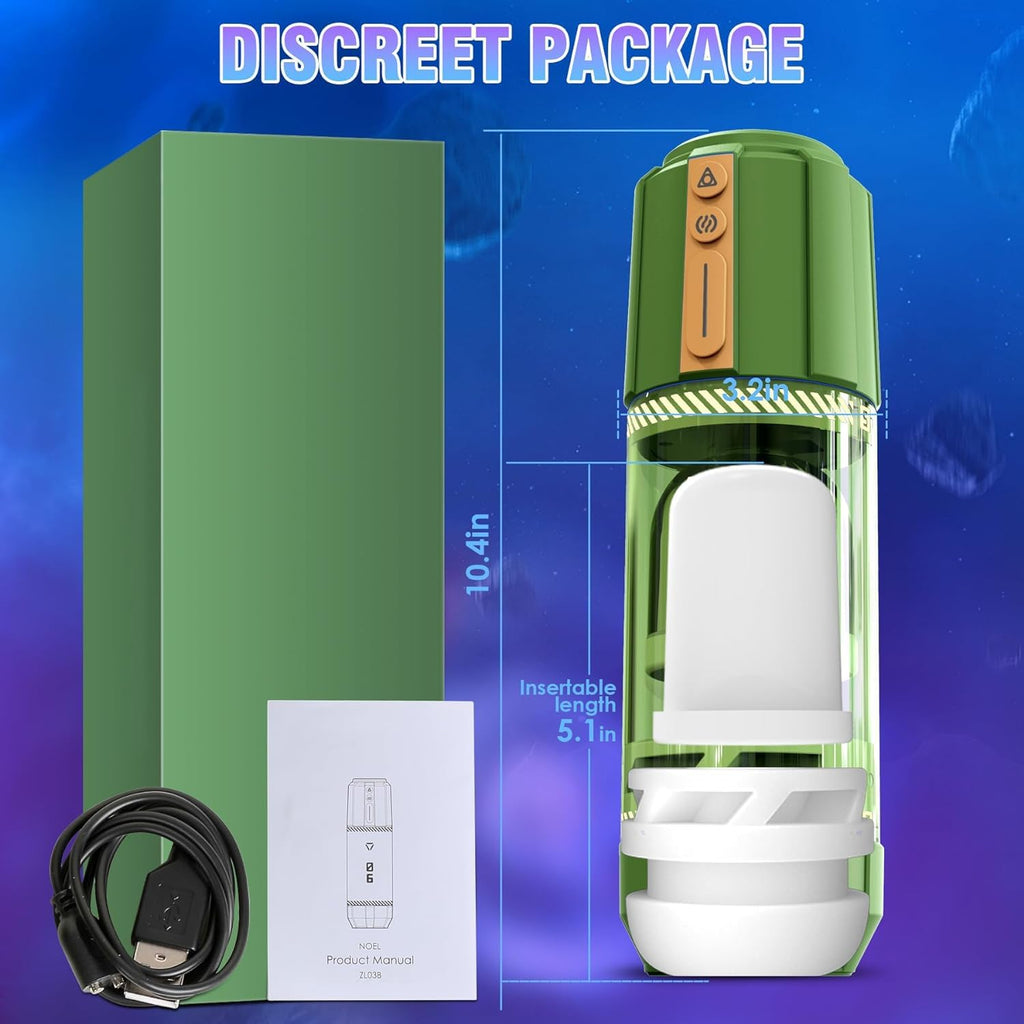 Masturbateur électrique avec 10 vibrations télescopiques - Fonction de choc rotatif - Jouet sexuel pour les hommes - Jouet sexuel pour homme - Masturbateur de poche avec vagin 3D