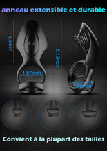 Charger l&#39;image dans la galerie, Double Anneau Vibrant en Silicone avec 10 Modes de Vibration d&#39;érection Améliorant Vibromasseurs Sex Toys pour Hommes Couple