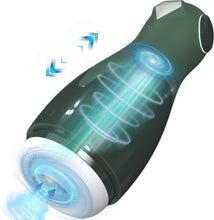 Charger l&#39;image dans la galerie, Masturbateur masculin automatique avec 5 modes de poussée et 12 modes de vibration pour stimulation du pénis, jouet électrique de poche pour chatte, jouet sexuel pour homme adulte