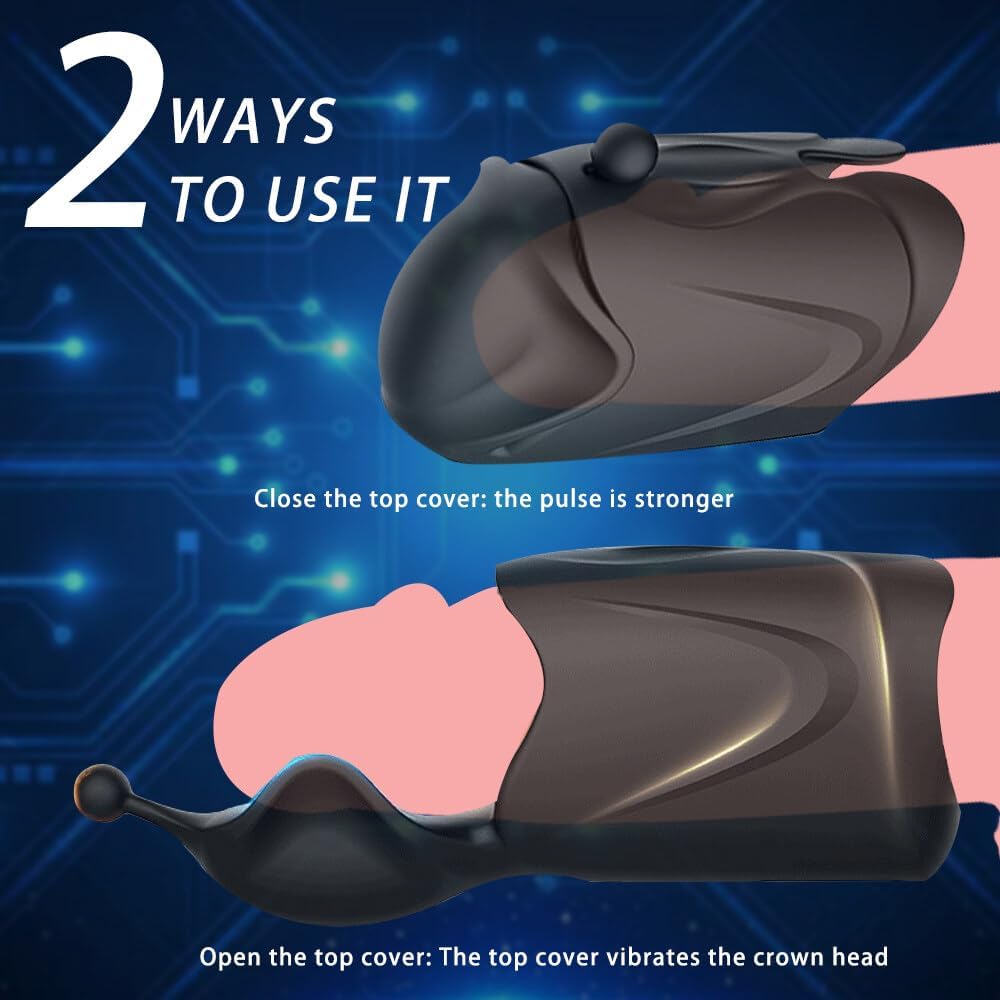 Vibromasseurs Homme, Automatique Masturbateurs Masculins avec 10 Vibrations, Sexes Plaisir Homme Réaliste, Stimulation du Pénis， Masturbateur Electrique, Jouet Sexuel