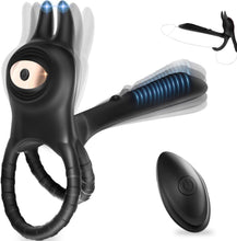 Charger l&#39;image dans la galerie, Anneau Homme Vibrant 4 in 1 Sextoy Anneau Vibrant Pénis Vibromasseur Clitoridienne 10 Modes Anneaux de Pénis Sextoyse Couple Plaisir Cockring Vibro Sex Toys