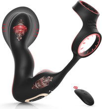Charger l&#39;image dans la galerie, Plug Anal Sex Toys Vibromasseur pour Homme avec Gonflage Automatique et 10 Modes de Vibration, Masseurs de Prostate Vibrant avec Anneau Pénien et Télécommande, 3 in 1 Sex Toýs Homme Gode Anal