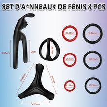 Charger l'image dans la galerie, Anneaux de Pénis Triangle pour Homme Couples, Mecofy Silicone Anneaux Péniens Jouets Pour Améliorer les Performances Sexuelles, Plus Dur et Plus Fort 5 pièces