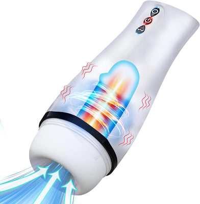 Masturbateurs Masculins Sex Toýs Homme - Masturbateur Homme avec 10 Succion & Vibration & Échappement, Masturbâteur Homme Mains Llibres avec 3D Vaginette Ultra Réaliste, Sex Toys Homme